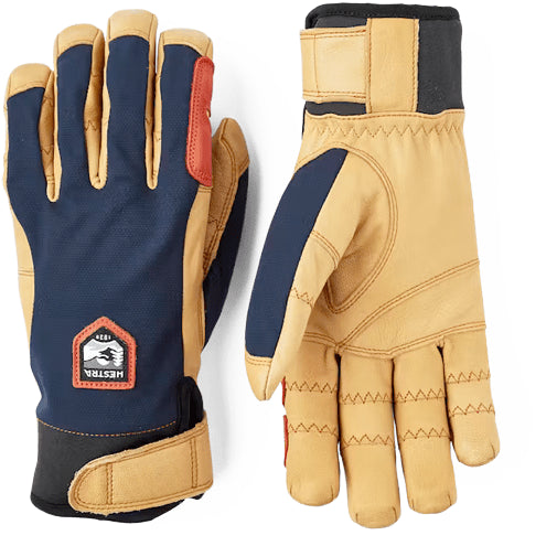 Hestra Ergo Grip Active 5-finger / Navy - brun størrelse L